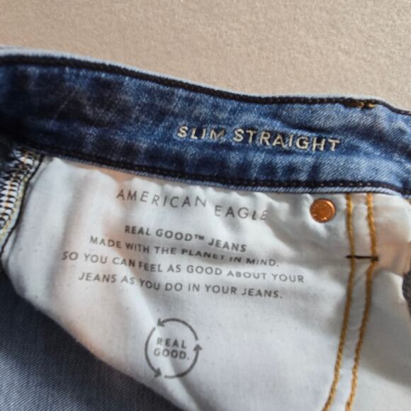 American Eagle Airflex+ Slim Straight Leg Stretch Denim Jeans Mens 30x30 - Picture 9 of 15